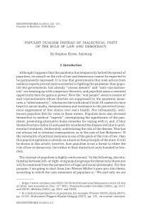 Populist Dualism Instead of Dialectical Unity of the Rule of Law and Democracy