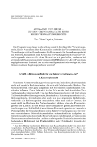 Ausnahme und Krise – zu den Grundannahmen eines Krisenverwaltungsrechts