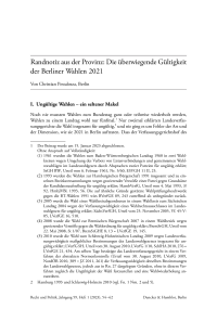 Randnotiz aus der Provinz: Die überwiegende Gültigkeit der Berliner Wahlen 2021