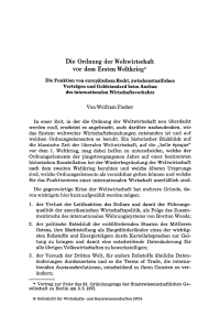 Die Ordnung der Weltwirtschaft vor dem Ersten Weltkrieg. Die Funktion von europäischem Recht, zwischenstaatlichen Verträgen und Goldstandard beim Ausbau des internationalen Wirtschaftsverkehrs