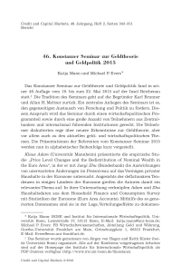 46. Konstanzer Seminar zur Geldtheorie und Geldpolitik 2015