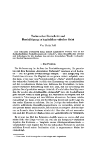 Technischer Fortschritt und Beschäftigung in kapitaltheoretischer Sicht