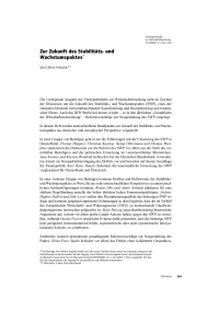 Zur Zukunft des Stabilitäts- und Wachstumspaktes