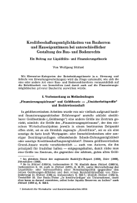 Kreditbeschaffungsmöglichkeiten von Bauherren und Hauseigentümern bei unterschiedlicher Gestaltung des Bau- und Bodenrechts. Ein Beitrag zur Liquiditäts- und Finanzierungstheorie