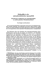 Zielkonflikt in der nationalsozialistischen Agrarpolitik — Ein Beitrag zur Diskussion des Leistungsproblems in zentral gelenkten Wirtschaftssystemen