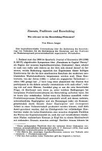 Zinssatz, Profitrate und Reswitching — Wie relevant ist das Reswitching-Phänomen?