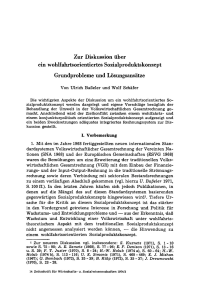 Zur Diskussion über ein wohlfahrtsorientiertes Sozialproduktskonzept — Grundprobleme und Lösungsansätze