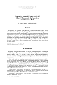 Destination Manual Worker or Clerk? Ethnic Differences in the Transition from School to Work