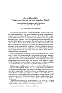 „Entwicklungshilfe“ — Verhaltensumformung nach europäischem Modell? Universalismus, Dualismus und Pluralismus im interkulturellen Vergleich