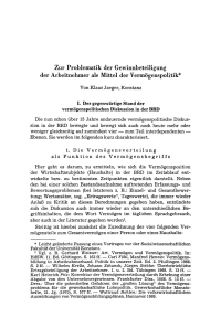 Zur Problematik der Gewinnbeteiligung der Arbeitnehmer als Mittel der Vermögenspolitik