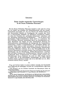 Einige Aspekte empirischer Untersuchungen in der Neuen Politischen Ökonomie