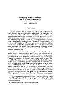Die theoretischen Grundlagen des SPD-Langzeitprogramms