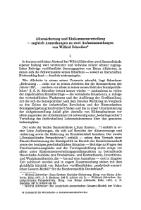 Alterssicherung und Einkommensverteilung — zugleich Anmerkungen zu zwei Aufsatzsammlungen von Wilfrid Schreiber