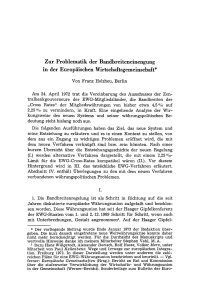 Zur Problematik der Bandbreiteneinengung in der Europäischen Wirtschaftsgemeinschaft