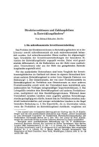 Direktinvestitionen und Zahlungsbilanz in Entwicklungsländern
