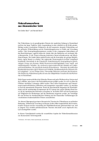 Föderalismusreform aus ökonomischer Sicht