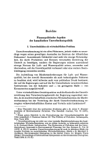 Finanzpolitische Aspekte der kanadischen Umweltschutzpolitik