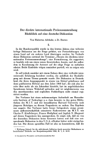 Der direkte internationale Preiszusammenhang Rückblick auf eine deutsche Diskussion