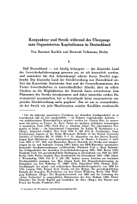Konjunktur und Streik während des Übergangs zum Organisierten Kapitalismus in Deutschland
