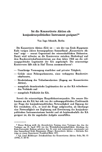 Ist die Konzertierte Aktion als konjunkturpolitisches Instrument geeignet?