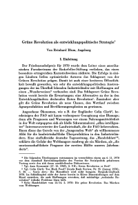 Grüne Revolution als entwicklungspolitische Strategie