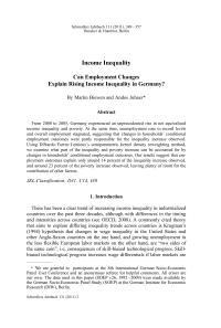 Can Employment Changes Explain Rising Income Inequality in Germany?