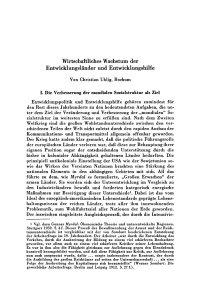 Wirtschaftliches Wachstum der Entwicklungsländer und Entwicklungshilfe