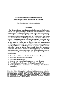 Zur Theorie der Arbeitskräftebedarfs-Schätzung für eine wachsende Wirtschaft