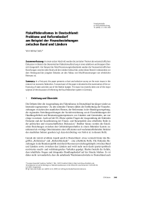Fiskalföderalismus in Deutschland: Probleme und Reformbedarf am Beispiel der Finanzbeziehungen zwischen Bund und Ländern
