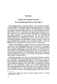 Traktat über kritische Vernunft Zu dem gleichnamigen Buch von Hans Albert