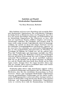 Stabilität und Wandel bürokratischer Organisationen