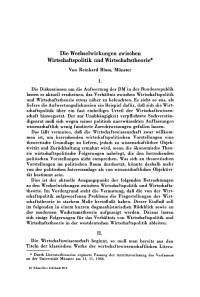 Die Wechselwirkungen zwischen Wirtschaftspolitik und Wirtschaftstheorie