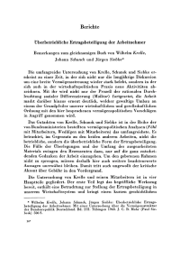 Überbetriebliche Ertragsbeteiligung der Arbeitnehmer