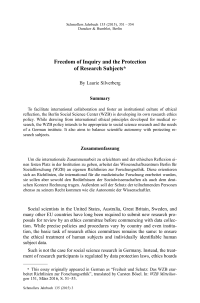 Freedom of Inquiry and the Protection of Research Subjects