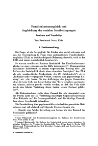 Familienlastenausgleich und Angleichung der sozialen Startbedingungen