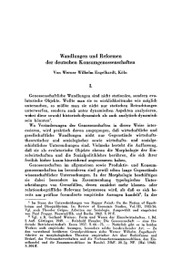 Wandlungen und Reformen der deutschen Konsumgenossenschaften