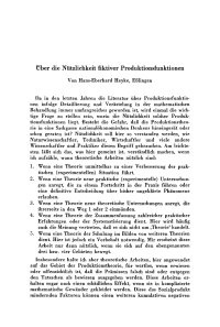 Über die Nützlichkeit fiktiver Produktionsfunktionen