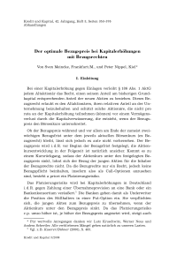 Der optimale Bezugspreis bei Kapitalerhöhungen mit Bezugsrechten