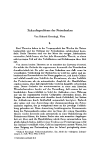 Zukunftsprobleme der Notenbanken