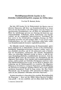 Beschäftigungspolitische Aspekte in der deutschen Außenhandelspolitik ausgangs der 1870er Jahre