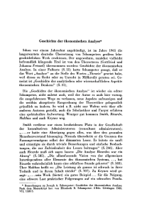 Geschichte der ökonomischen Analyse