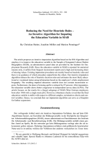 Reducing the Need for Heuristic Rules – An Iterative Algorithm for Imputing the Education Variable in SIAB