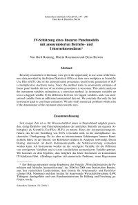 IV-Schätzung eines linearen Panelmodells mit anonymisierten Betriebs- und Unternehmensdaten