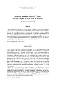 Individual Religiosity, Religious Context, and the Creation of Social Trust in Germany
