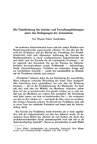 Die Umschichtung der Arbeits- und Verwaltungsleistungen unter den Bedingungen der Automation