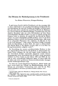 Das Dilemma der Marktabgrenzung in der Preistheorie