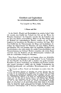 Gleichheit und Ungleichheit im zwischenmenschlichen Leben