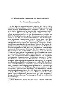 Die Mobilität der Arbeitskraft als Wachstumsfaktor