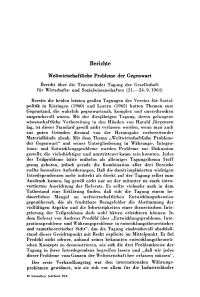 Weltwirtschaftliche Probleme der Gegenwart