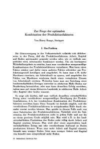 Zur Frage der optimalen Kombination der Produktionsfaktoren